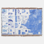 Waterverf van het Griekse eiland Santorini Deken (Voorkant)