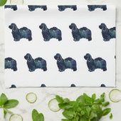 Waterverf van het Havanese Hondenras Silhouette Theedoek (Gevouwen)