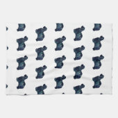 Waterverf van het Havanese Hondenras Silhouette Theedoek (Horizontaal)