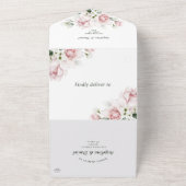 Waterverf van het huwelijk in één uitnodiging (Buitenkant)