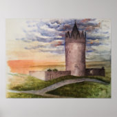 Waterverf van het Ierse kasteel, Doolin Poster (Voorkant)