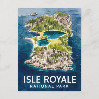 Waterverf van het Isle Royale National Park Feestdagenkaart