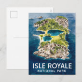 Waterverf van het Isle Royale National Park Feestdagenkaart (Voorkant / Achterkant)