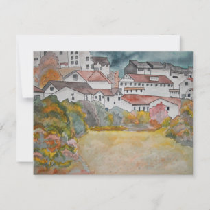 Waterverf van het Italiaanse landschap Toscane