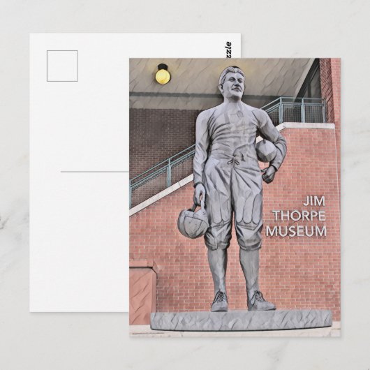 Waterverf van het Jim Thorpe Museum in Oklahoma Briefkaart (Voorkant / Achterkant)