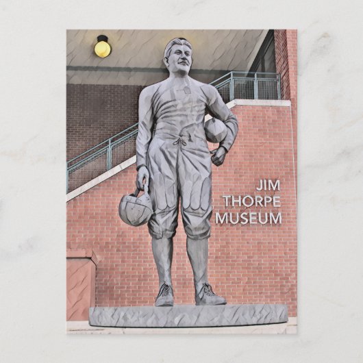 Waterverf van het Jim Thorpe Museum in Oklahoma Briefkaart (Voorkant)