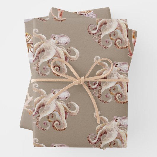 Waterverf van het Kraft Paper Octopus Coral Shell (In situ)