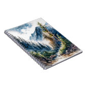 Waterverf van het landschap van het bergbos notitieboek (Rechterzijde)