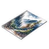 Waterverf van het landschap van het bergbos notitieboek (Linkerzijde)