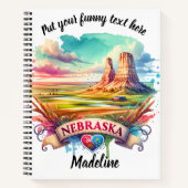 Waterverf van het landschap van Nebraska Notitieboek (Voorkant)