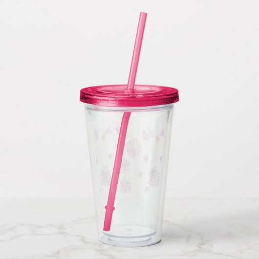 Waterverf van het lentesolflenpatroon acryl drinkbeker (Achterkant)