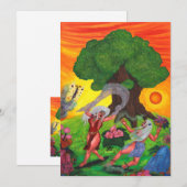 Waterverf van het leven dans Joy Love Art Kaart (Voorkant / Achterkant)