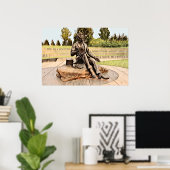 Waterverf van het Lincoln Memorial in Louisville Poster (Thuiskantoor)