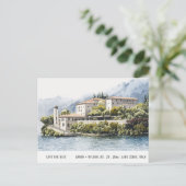 Waterverf van het meer Como Northern Italië Briefkaart (Staand voorkant)