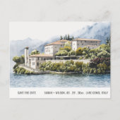 Waterverf van het meer Como Northern Italië Briefkaart (Voorkant)