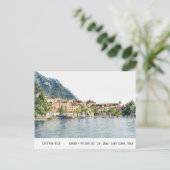 Waterverf van het meer Como Northern Italië Briefkaart (Staand voorkant)