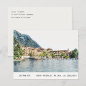 Waterverf van het meer Como Northern Italië Briefkaart (Voorkant / Achterkant)