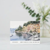 Waterverf van het meer Como Northern Italië Briefkaart (Staand voorkant)