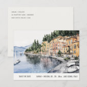 Waterverf van het meer Como Northern Italië Briefkaart (Voorkant / Achterkant)