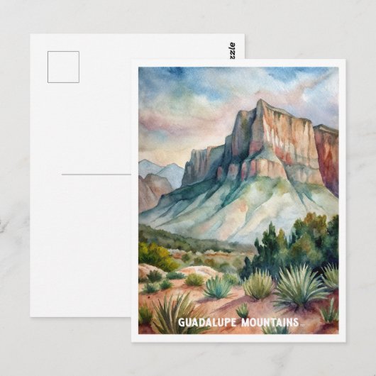 Waterverf van het Nationaal Park Guadalupe Mountai Briefkaart (Voorkant / Achterkant)
