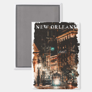Waterverf van het New Orleans Louisiana City Uitzi Magneet