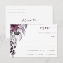 Waterverf van het Paarse Plum Wedding Floral Folia
