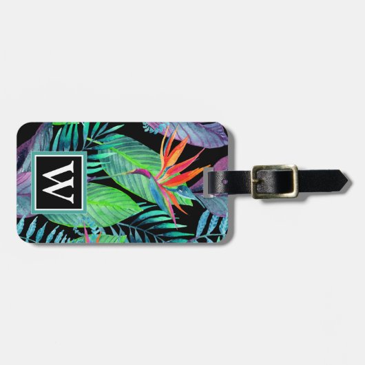 Waterverf van het paradijs | Monogram Bagagelabel (Voorkant horizontaal)