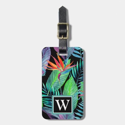 Waterverf van het paradijs | Monogram Bagagelabel (Voorkant verticaal)
