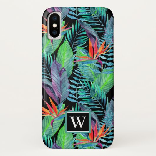 Waterverf van het paradijs | Voeg je Initiaal toe Case-Mate iPhone Case (Achterkant)