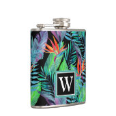 Waterverf van het paradijs | Voeg je Initiaal toe Heupfles (Rechts)