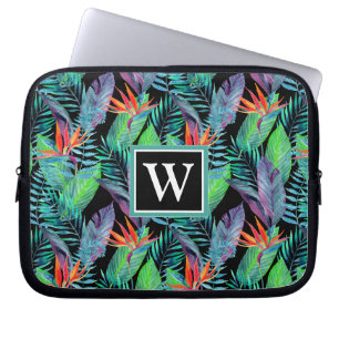 Waterverf van het paradijs   Voeg je Initiaal toe Laptop Sleeve
