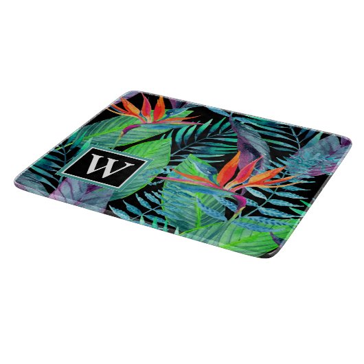 Waterverf van het paradijs | Voeg je Initiaal toe Snijplank (Hoek)