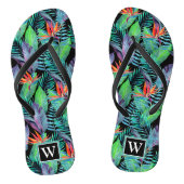 Waterverf van het paradijs | Voeg je Initiaal toe Teenslippers (Voetbed)