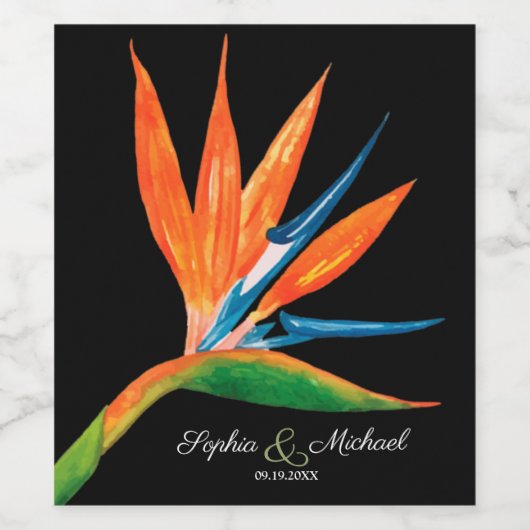 Waterverf van het Paradijs Wijn Etiket (Enkel label)