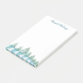 Waterverf van het Peaceful Winter Forest kerst Post-it® Notes (Schuin)