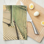 Waterverf van het platform van het treinstation va theedoek (Quarter Fold)