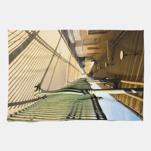 Waterverf van het platform van het treinstation va theedoek (Horizontaal)