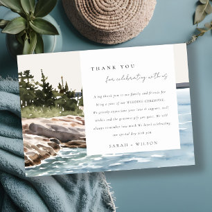 Waterverf van het Raketpijngebergte Seascape Weddi Bedankkaart