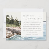 Waterverf van het Raketpijngebergte Seascape Weddi Bedankkaart (Voorkant)