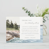 Waterverf van het Raketpijngebergte Seascape Weddi Bedankkaart (Staand voorkant)