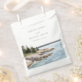 Waterverf van het Raketpijngebergte Seascape Weddi Bedankzakje (Geknipt)