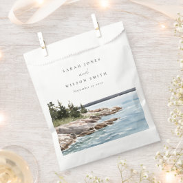 Waterverf van het Raketpijngebergte Seascape Weddi Bedankzakje