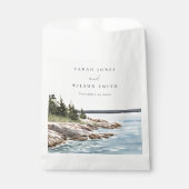 Waterverf van het Raketpijngebergte Seascape Weddi Bedankzakje (Voorkant)