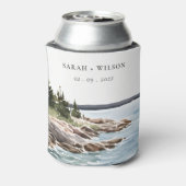 Waterverf van het Raketpijngebergte Seascape Weddi Blikjeskoeler (Blikje Achterkant)