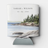 Waterverf van het Raketpijngebergte Seascape Weddi Blikjeskoeler (Achterkant)