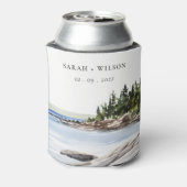 Waterverf van het Raketpijngebergte Seascape Weddi Blikjeskoeler (Blikje Achterkant)
