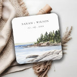 Waterverf van het Raketpijngebergte Seascape Weddi Kartonnen Onderzetters<br><div class="desc">Rocky Pine Mountain Waterverf Seascape Theme Collectie... het is een elegante waterverf Illustratie van Rocky Pine Tree Mountain Seascape, perfect voor je tropische bestemming bruiloft & feestjes. Het is zeer gemakkelijk om, met uw persoonlijke details aan te passen. Als u een ander bijpassend product of aanpassing nodig hebt, bericht dan...</div>