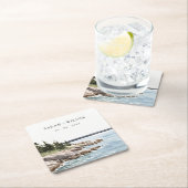 Waterverf van het Raketpijngebergte Seascape Weddi Kartonnen Onderzetters (Insitu)