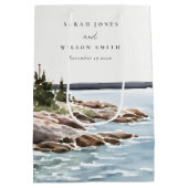 Waterverf van het Raketpijngebergte Seascape Weddi Medium Cadeauzakje (Achterkant)