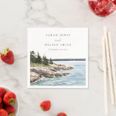 Waterverf van het Raketpijngebergte Seascape Weddi Servet (Insitu)